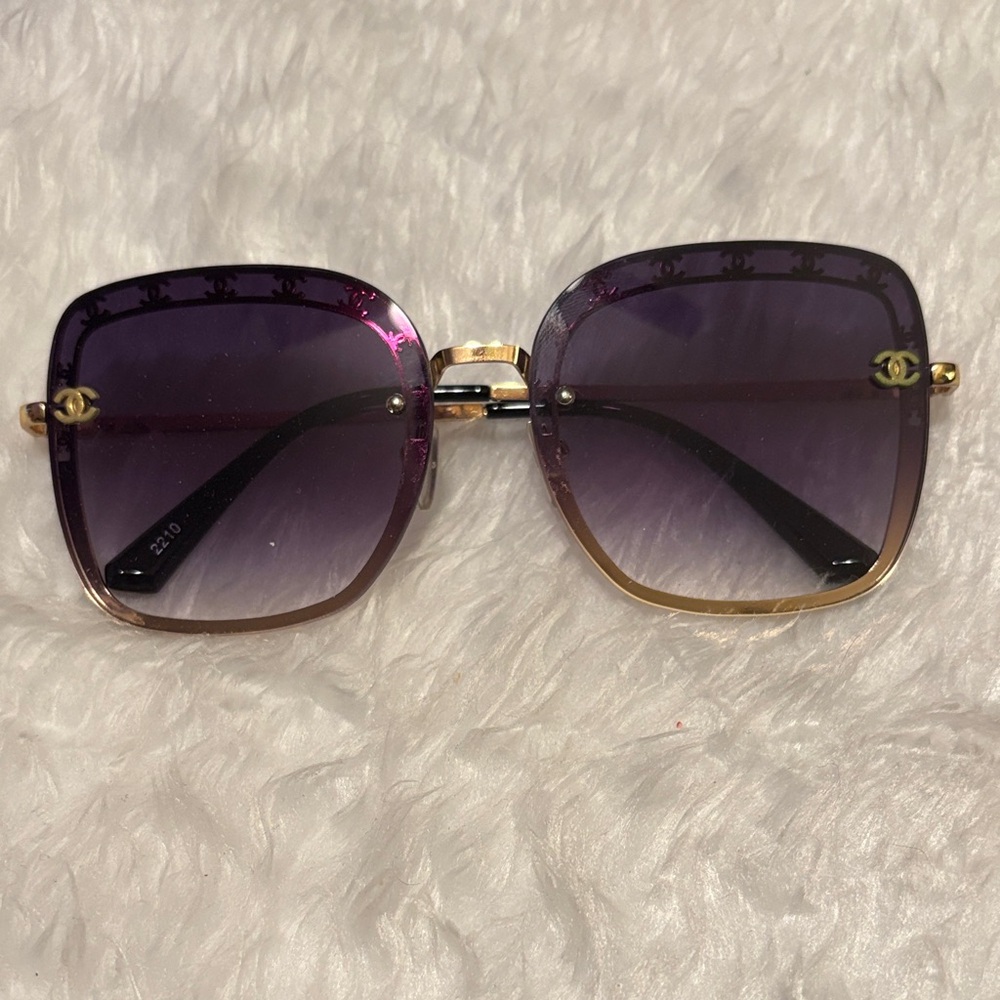 Fashion Purple and Gold Women's Sunglasses